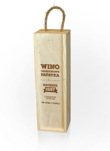 Skrzynka na wino z grawerem
